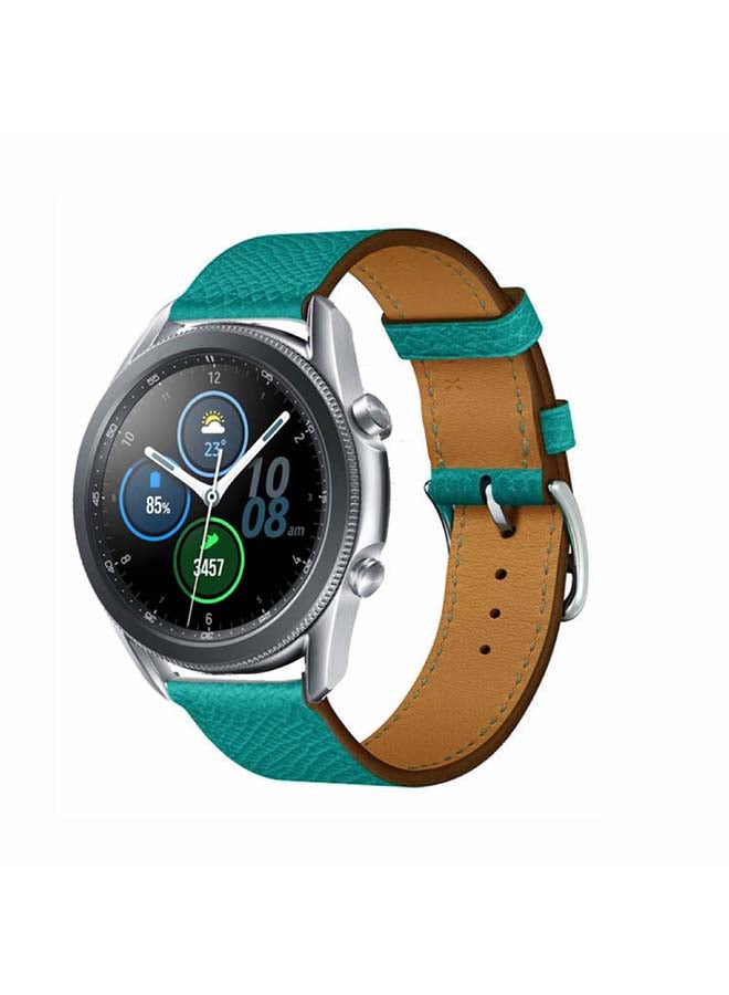 Supreme Genuine Leather Replacement Band For Samsung Galaxy Watch3 45mm Green - Image 2