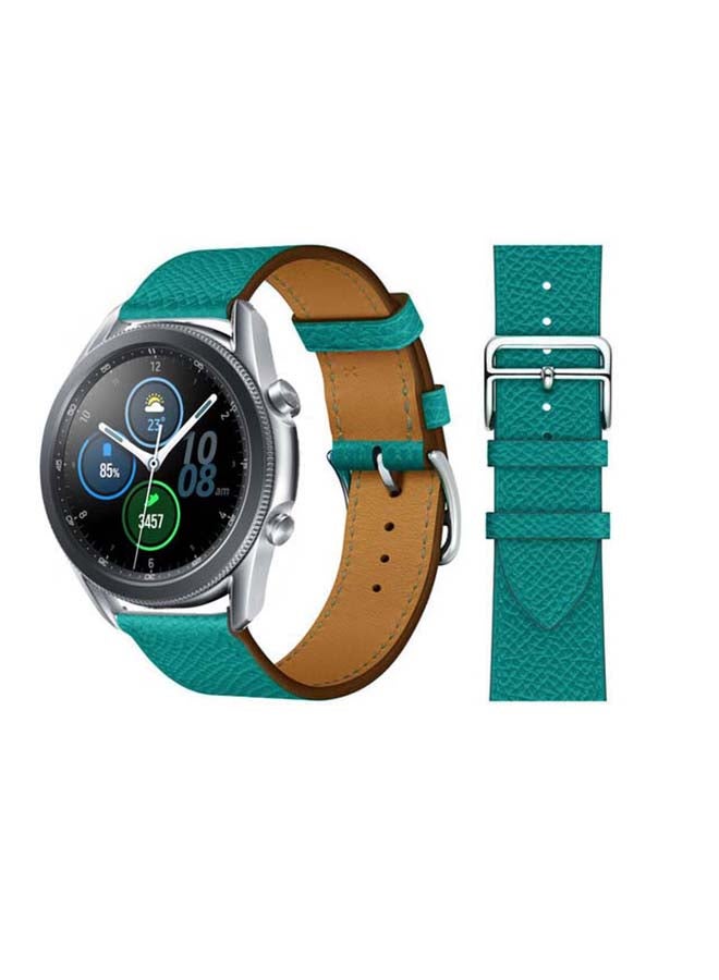 Supreme Genuine Leather Replacement Band For Samsung Galaxy Watch3 45mm Green - Image 1