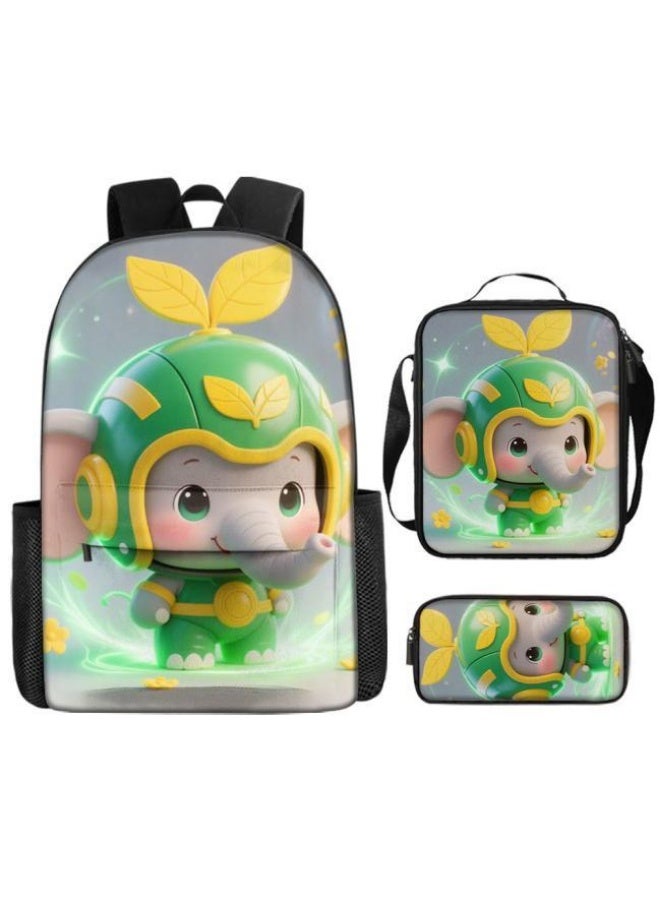Bright Li Fire Unlock the new fashion of childish fun! Three-piece set of bags, cartoon elements for children and teenagers (students, children, friends' outings, mountain climbing, schooling, etc. can be used) - 70 - Image 2
