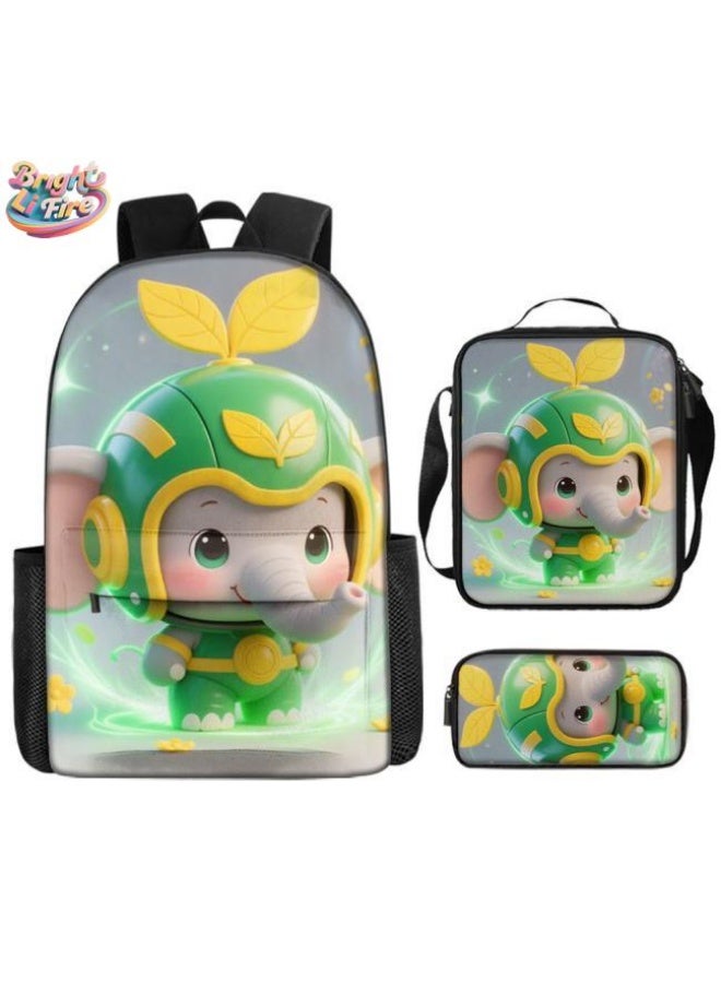Bright Li Fire Unlock the new fashion of childish fun! Three-piece set of bags, cartoon elements for children and teenagers (students, children, friends' outings, mountain climbing, schooling, etc. can be used) - 70 - Image 1