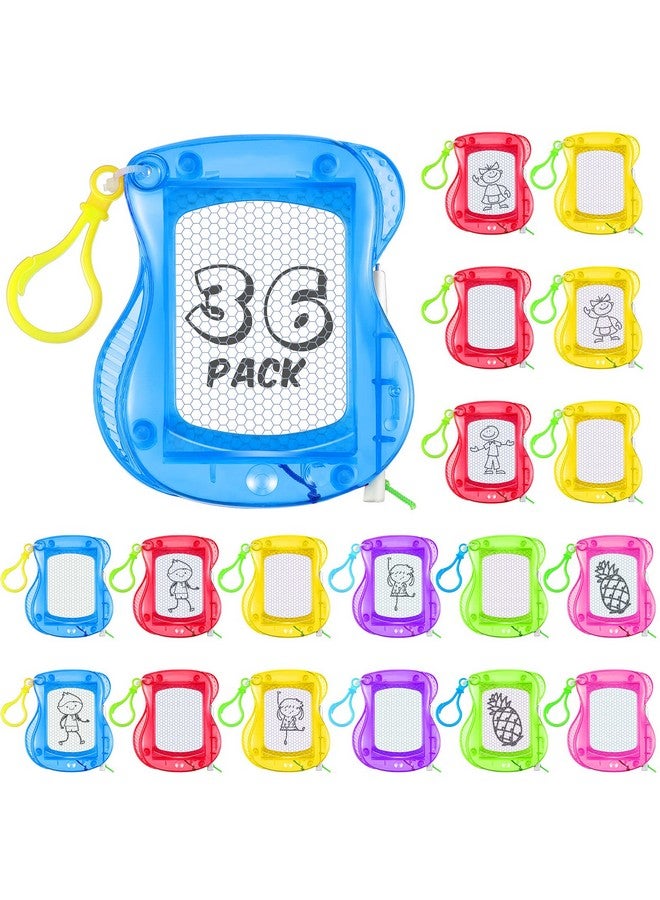 Geyee 36 Pcs Mini Magnetic Drawing Board Doodle Boards For Kids Backpack Keychain Clip Drawing Boards Erasable Doodle Board Sketch Pad For Kids Art Supplies Party Favors Prizes For Kids Classroom 6 Colors - Image 2