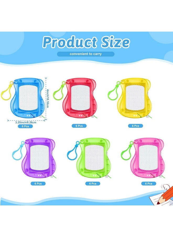 Geyee 36 Pcs Mini Magnetic Drawing Board Doodle Boards For Kids Backpack Keychain Clip Drawing Boards Erasable Doodle Board Sketch Pad For Kids Art Supplies Party Favors Prizes For Kids Classroom 6 Colors - Image 3