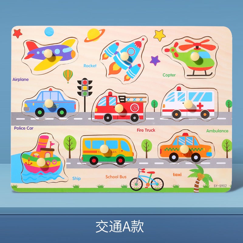 Wooden Jigsaw Puzzle Alphanumeric Board Puzzle Cognitive Matching Hand-Held Wooden Children'S Toys - Image 1