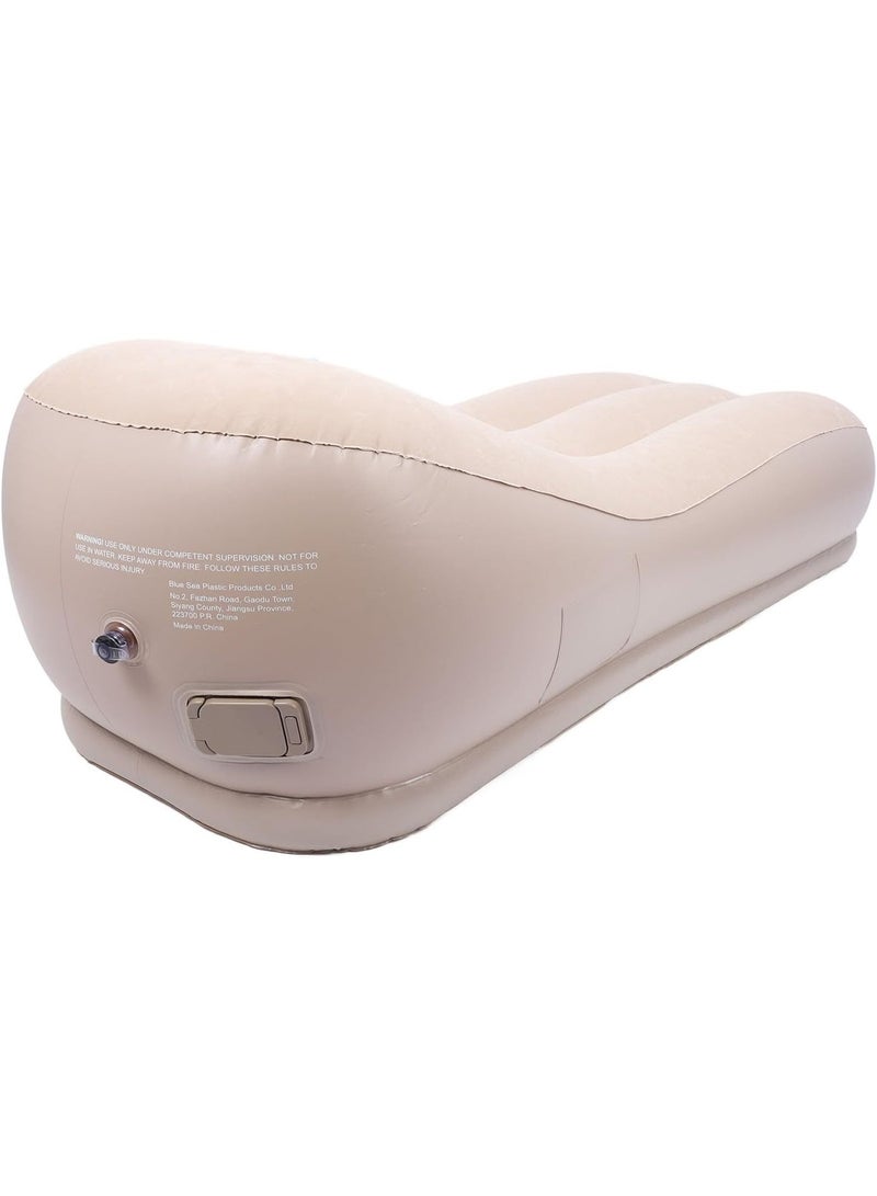 BlueFire Self Inflating Sofa – Multifunctional Automatic Air Couch with Built-in Electric Pump | Ergonomic Blow Up Lounger Chair | Fast 60s Inflation, Skin-Friendly Flocking Fabric | Portable Inflatable Sofa for Camping, Tent, Home, Office & Outdoor Relaxation - Image 3