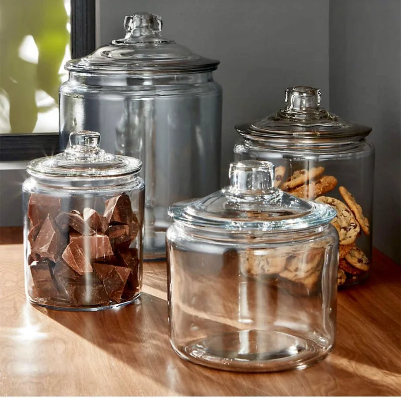 كويزيرا برطمانات زجاجية للمطبخ، عبوات تخزين طعام وكوكيز، علب صيدلية للحمام، أغطية محكمة، آمنة لغسالة الصحون، مع طباشير وملصقات، نصف جالون، طقم من قطعتين