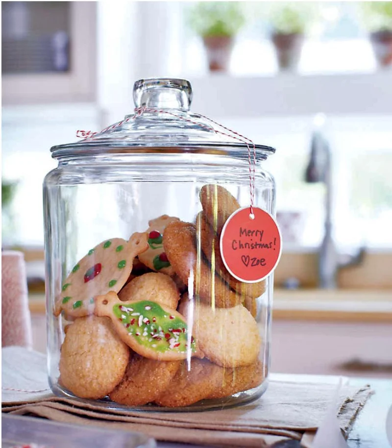 Quesera  Glass Kitchen Jars, Food & Cookie Storage Containers for Pantry, Bathroom Apothecary Canisters, Airtight Lids, Dishwasher Safe, with Chalk and Labels, 1/2 Gallon, Set of 2 .  | Best Price UAE