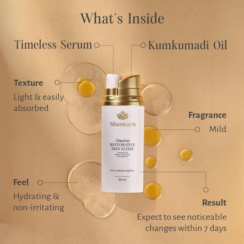 Shankara Timeless Restorative Skin Elixir - 30 ml | Brightening & Hydrating Face Elixir - Image 3