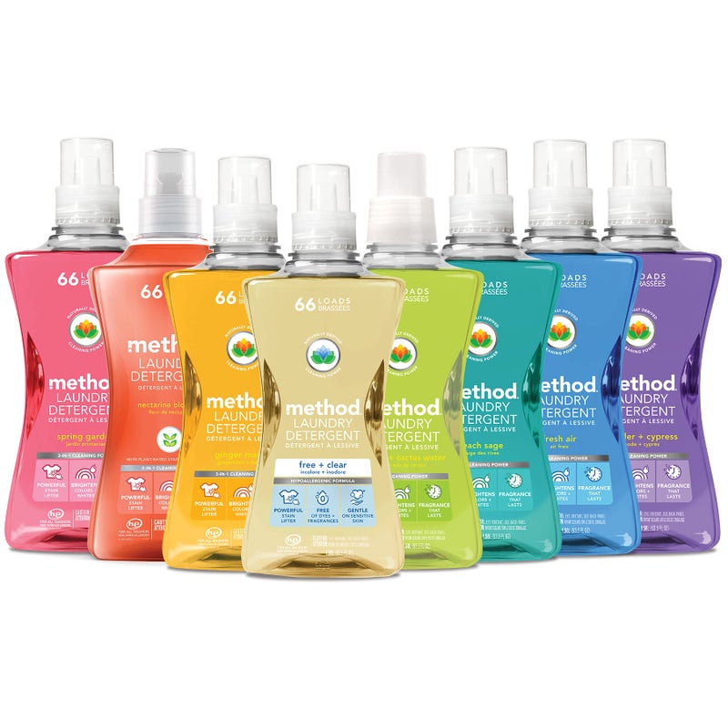 Method Liquid Laundry Detergent; Fragrance Free + Clear; Stain Remover; 66 Loads per 53.5 fl oz bottle; (Pack of 1) - Image 5