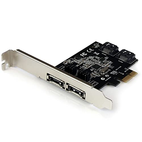 Startech.com StarTech 2 Port PCI Express SATA 6 Gbps eSATA Controller Card Dual Port PCIe x1 SATA III Adapter with Configurable InternalExternal Connectivity - Image 1