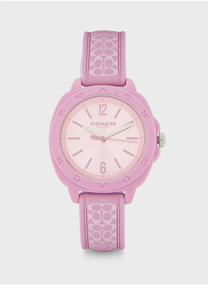 COACH Analog Silicone Strap Watch