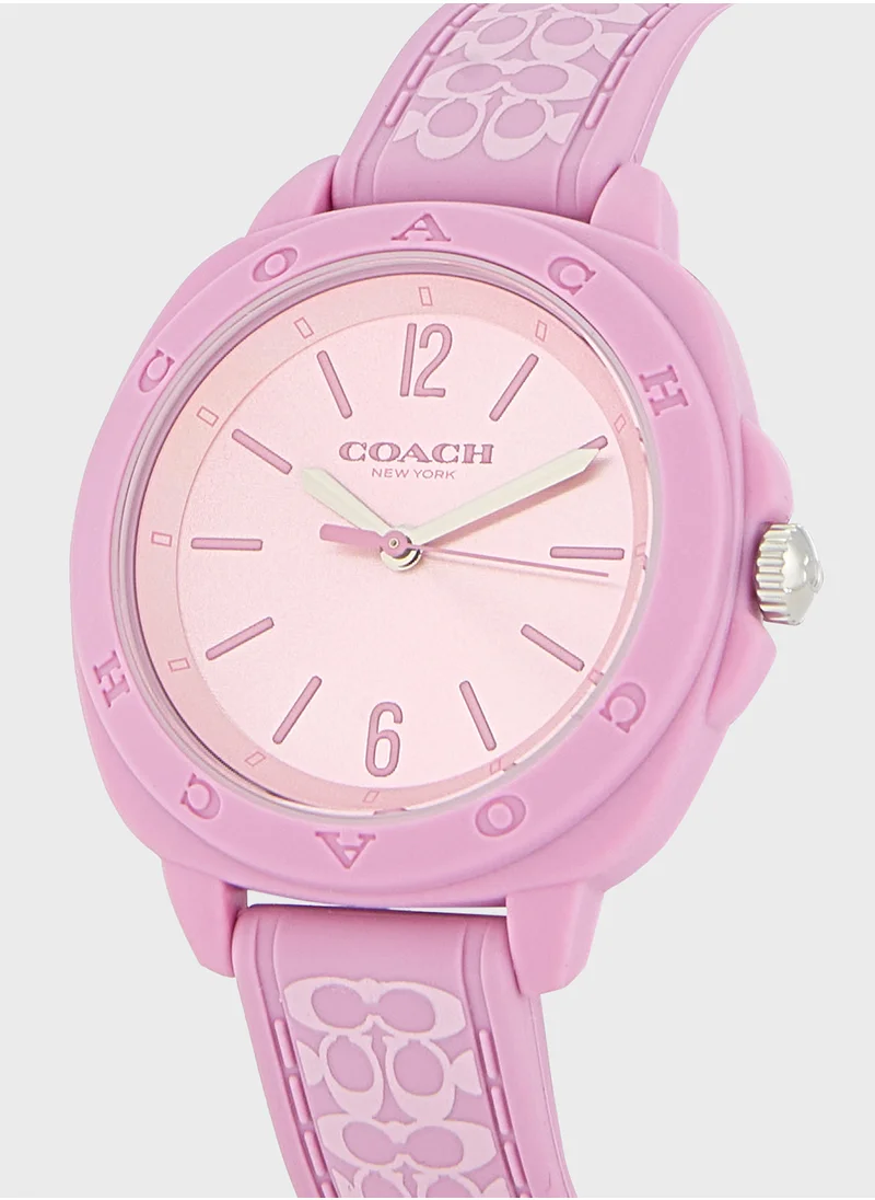 COACH Analog Silicone Strap Watch