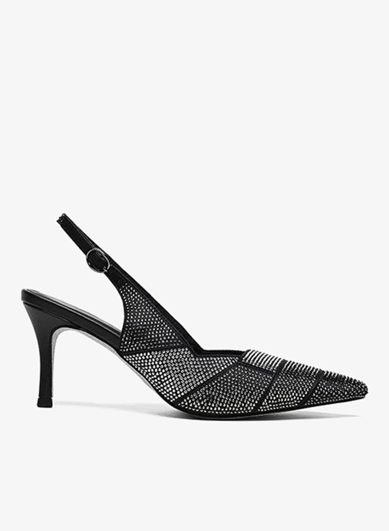 Cuple high-heeled embellished slingback shoe - Image 2