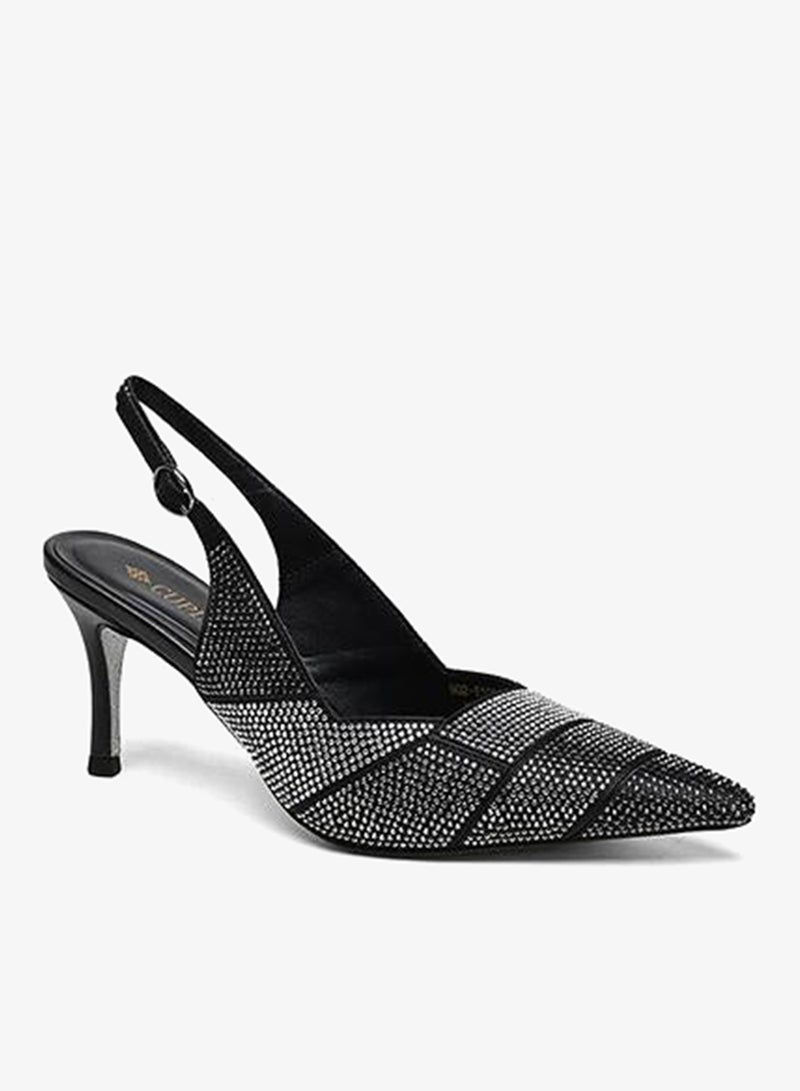 Cuple high-heeled embellished slingback shoe - Image 1