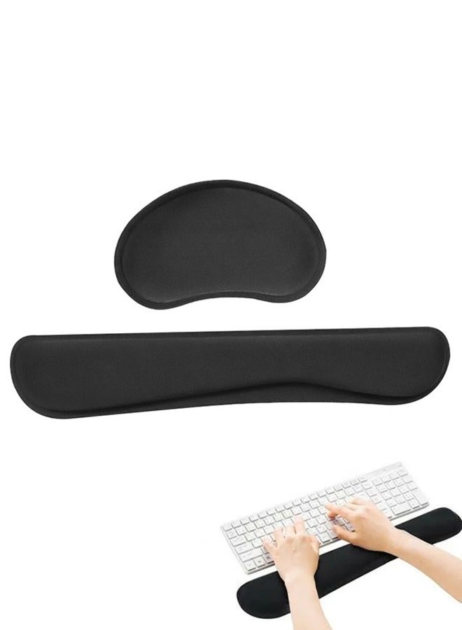 Keyboard/Mouse Wrist Rest Set With Non-Slip Keyboard Wrist Pad And Soft Palm Rest To Relieve Wrist Pain During Work And Gaming - Image 1