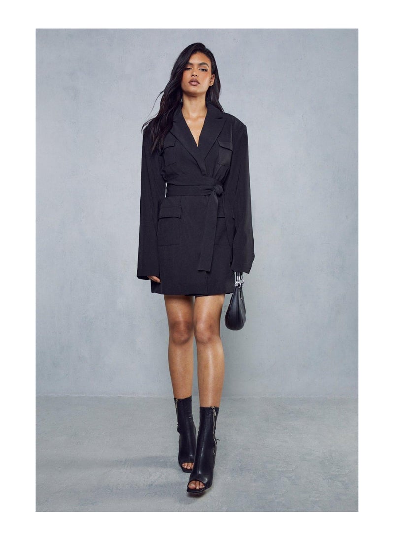 Miss Pap - Tailored Utility Pocket Detail Blazer Dress - Image 1