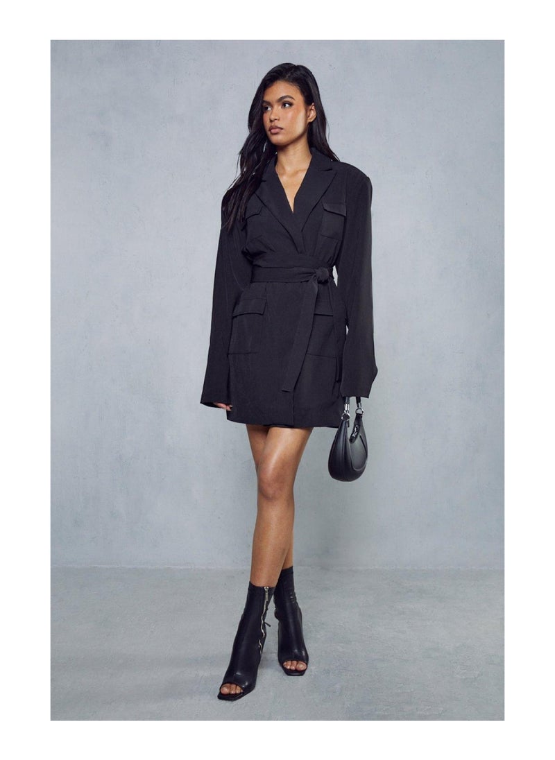 Miss Pap - Tailored Utility Pocket Detail Blazer Dress - Image 1