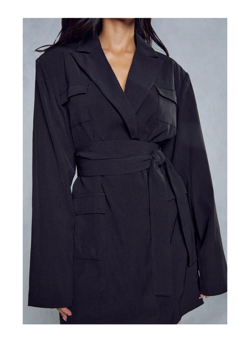 Miss Pap - Tailored Utility Pocket Detail Blazer Dress - Image 1