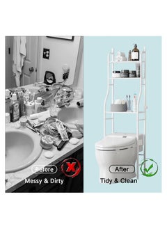 EXCLIFE Over Toilet Storage Rack 3-tier Toilet Shelf Over Commode Stand  - Image 2