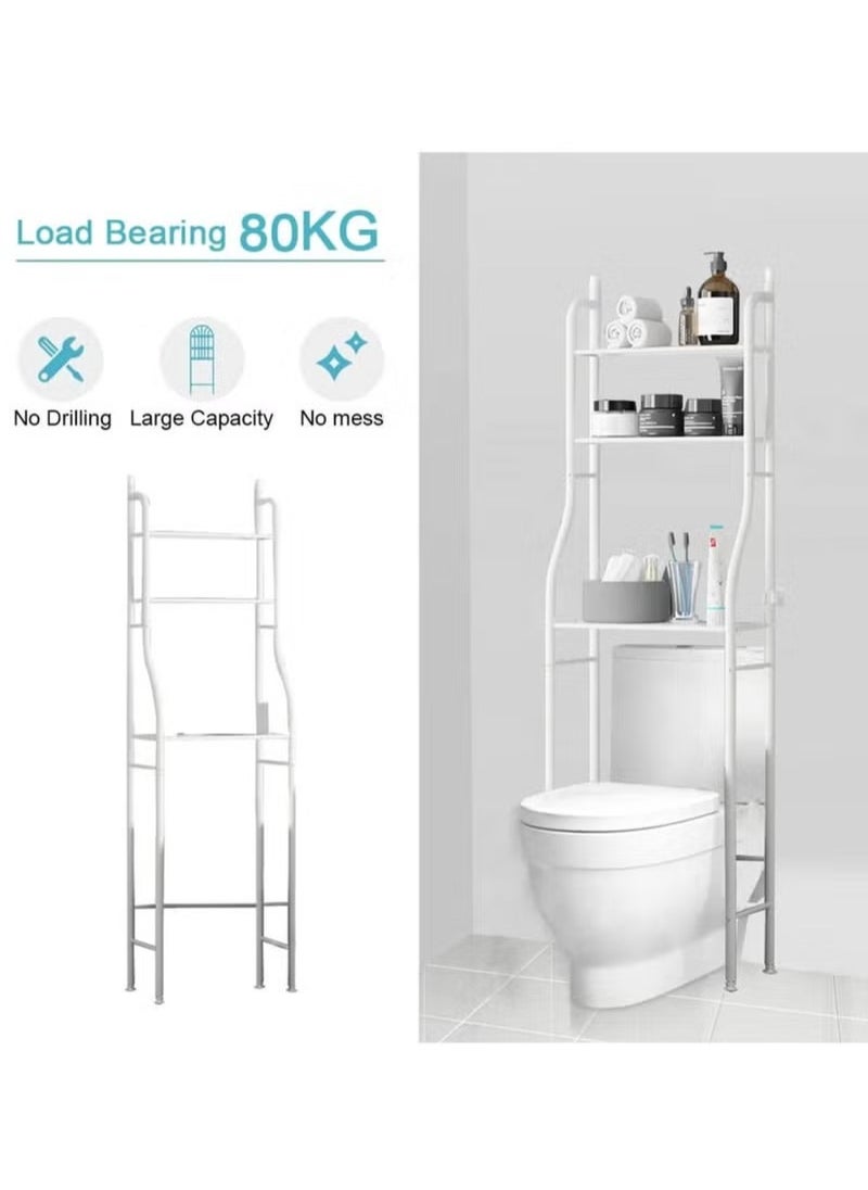 EXCLIFE - Over Toilet Storage Rack 3-tier Toilet Shelf Over Commode Stand - Image 1