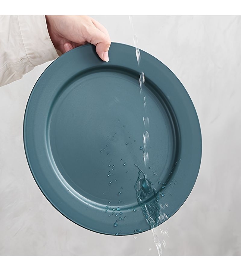8pcs Flat Dinner Plates Sturdy Reusable Easy to Clean Microwave Safe - Image 5