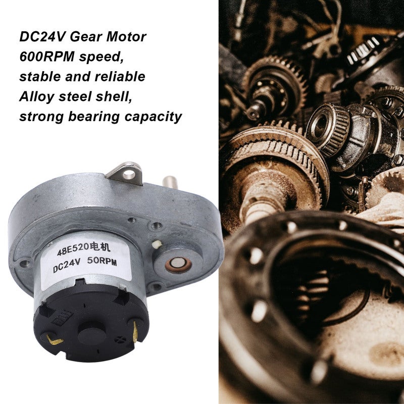 Dc Gear Motor 24V 50Rpm Premium Alloy Steel - Stable Performance Compact Design Dc Motor for Electronic Locks Electric Doors Robots Electric Curtains Micro Mixers - Image 4