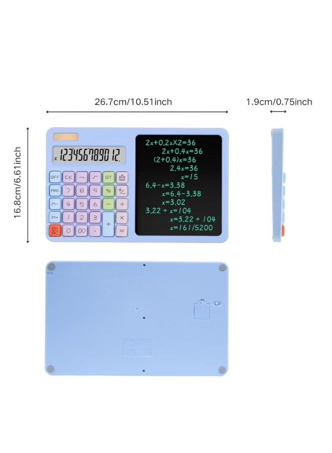 Colorful Handheld Calculator with Blackboard Writing Pad, Large Display, Big Buttons, Cute Calculator for Office, School and Home - Image 3