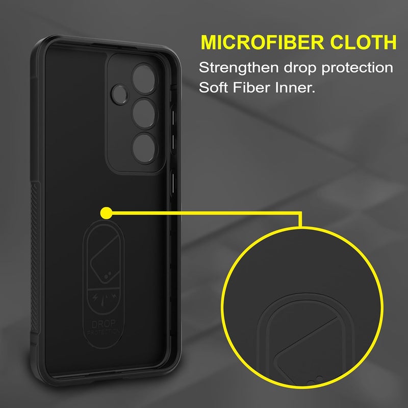 ZAPCASE غطاء خلفي لجهاز سامسونج جالاكسي S24 5G | متوافق مع غطاء خلفي لجهاز سامسونج جالاكسي S24 5G | غطاء سائل سيليكون سحري مع حماية الكاميرا | أسود - Image 4