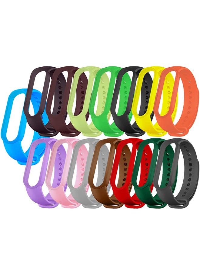 15 Pieces of Strap Band for Xiaomi Mi Band 6 Mi Band 5 - Silicone Watch band Replacement Band