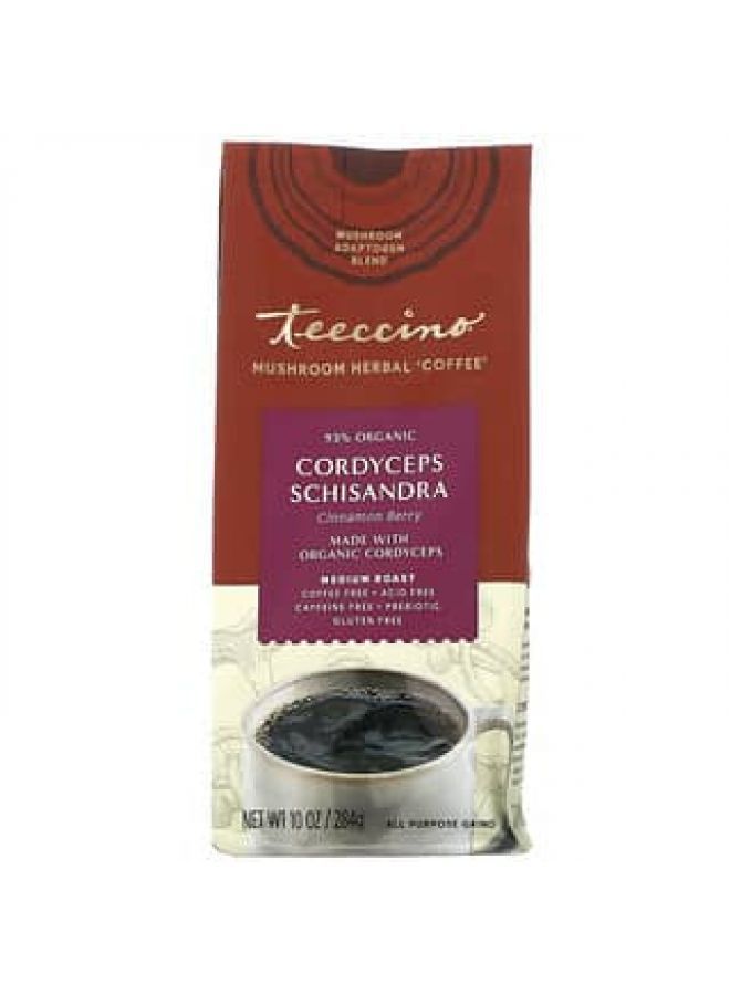 teeccino Teeccino, Mushroom Herbal Coffee, Cordyceps Schisandra, Cinnamon Berry, Medium Roast, Caffeine Free, 10 oz (284 g)  - Image 3
