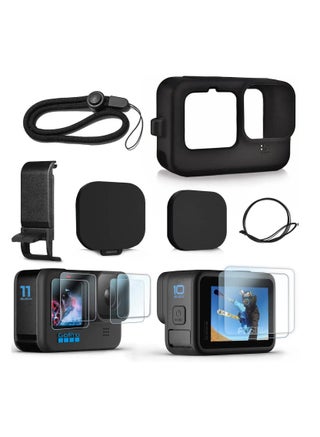 Silicone Sleeve Case for Go Pro Hero 12 11/ Hero 10 /Hero 9 Black, Battery Side Cover, Screen Protectors,Lens Caps ,Lanyard for Go Pro Hero11 Hero10 Hero9 Accessories Kit - pzsku/Z2FAB86B7D6F310B5B829Z/45/_/1692662209/a5750ba9-5f15-4851-95fb-2dc1b9418f9f