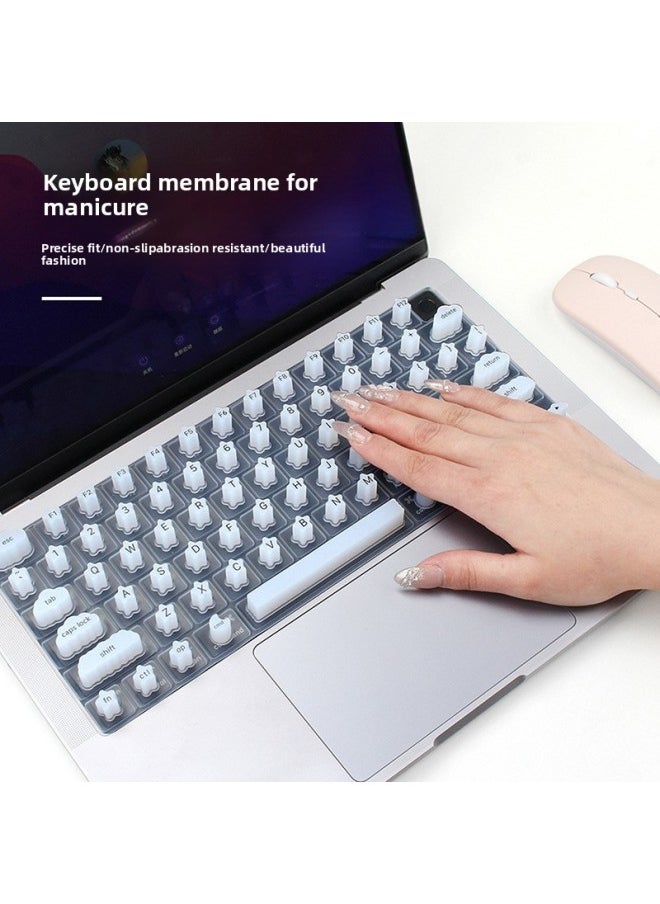 Generic Suitable For Apple Pro14 Notebook Long Nails Nail Art Typing Artifact Silicone Keyboard Film Direct Sale-Colour:Mint Green-Size:J509 Pro14 Nail Art Model  - Image 1