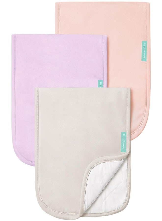 PurComfy Supersoft Burp Cloths, Premium Bamboo Viscose Baby Burp Cloths, Absorbent & Skin-Friendly, Large 21” x 10”, Unisex Baby Essentials for Feeding, Spit-Up, 3-Pack - Image 1