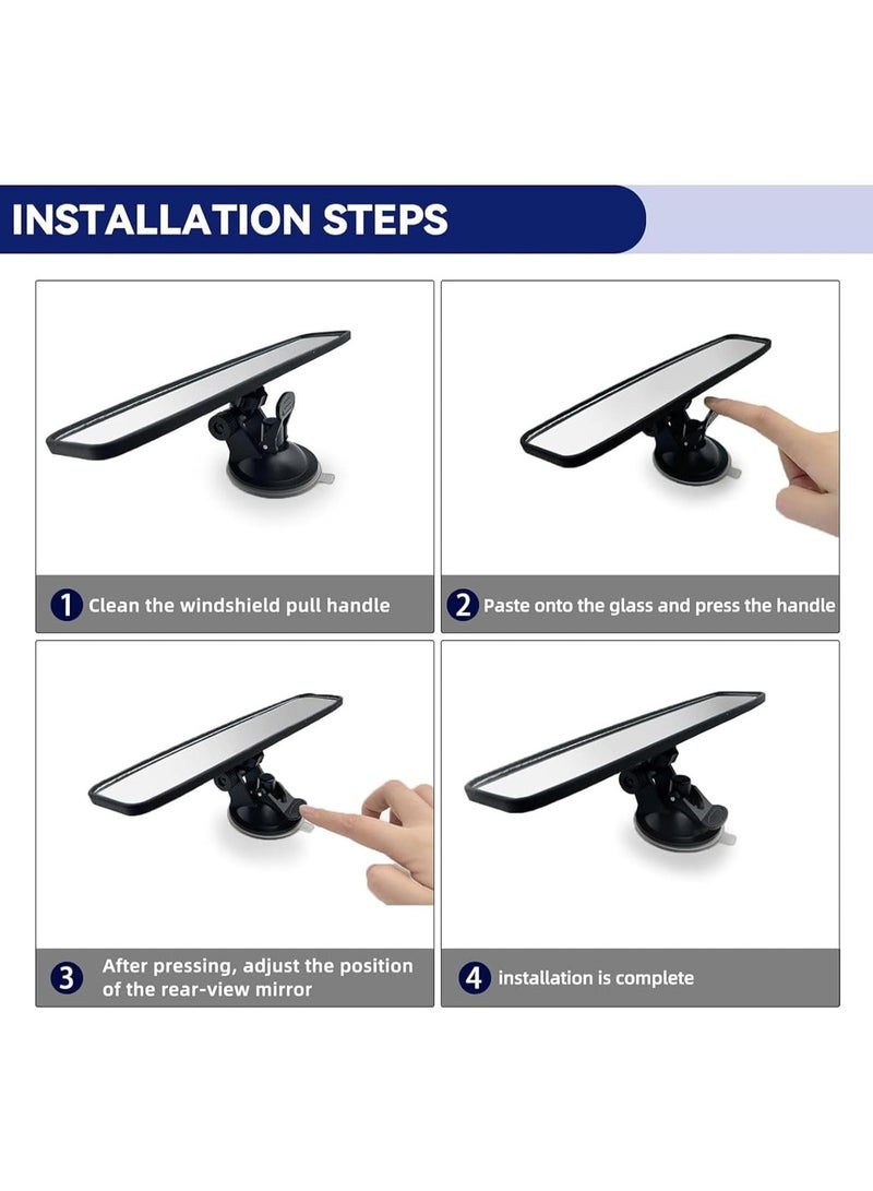 Relex Car Rear View Mirror with Suction Cup, Anti Glare Wide Angle HD Auto Inside Rearview Mirror, 360 Degrees Adjustable Reduce Blind Spots - Image 5