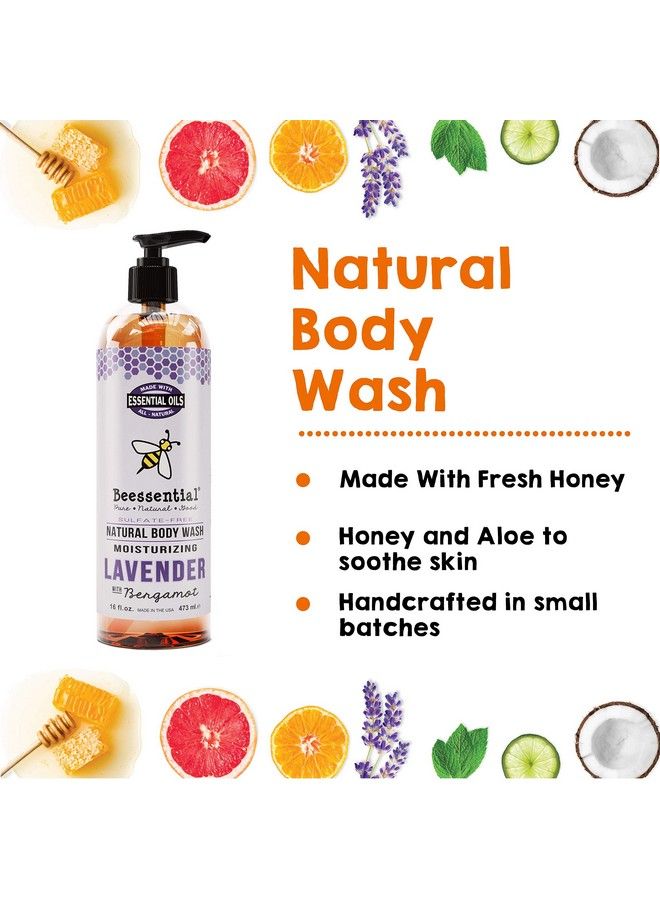 Beessential Natural Body Wash Lavender Sulfatefree Bath And Shower Gel With Essential Oils For Men & Women 16 Oz - Image 4