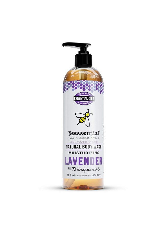 Beessential Natural Body Wash Lavender Sulfatefree Bath And Shower Gel With Essential Oils For Men & Women 16 Oz - Image 1