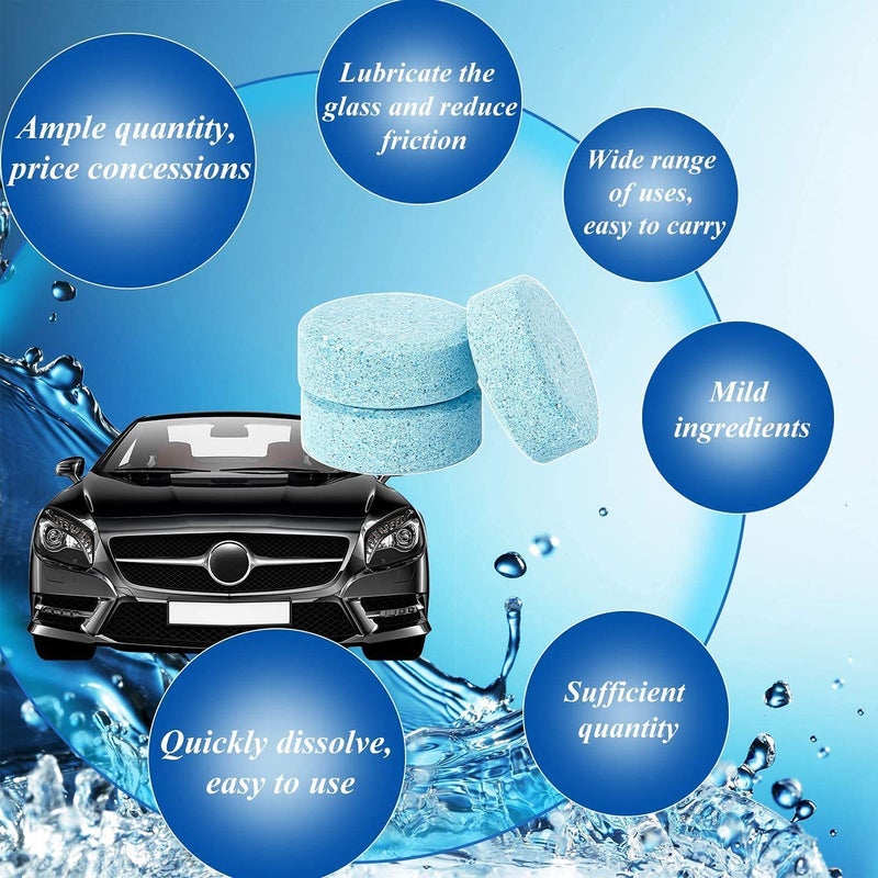 HERBOKING Plastic 50 Pieces Car Accessories Windshield Glass Cleaner Tablets In Concentrate Solid Tablet Foam Car Wiper Detergent Tablets[1 Tab=2 Ltr Windshield Liquid], Multicolor - Image 5
