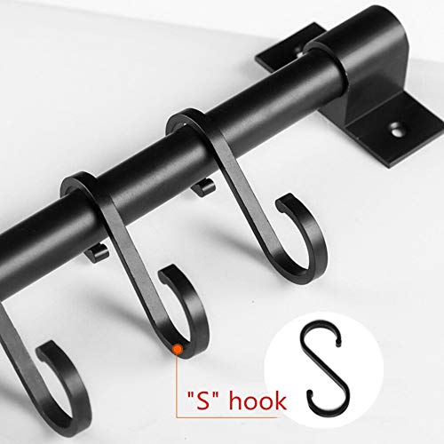 Plantex Stainless Steel Cloth Hanger Wall Mounted with Hanging Hooks - Hook Rail for Bathroom/Kitchen Accessories (Black) - Image 5