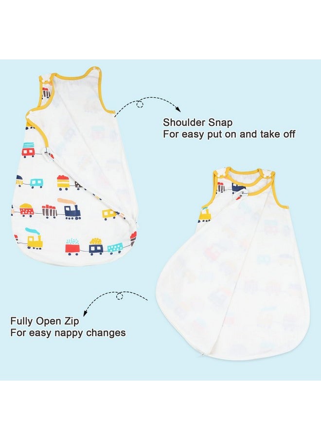MooMoo Baby - Summer Sleep Sack Muslin Wearable Blanket With 2-Way Zipper Swaddle Transition Sleeping Bag Sleeveless - Image 1