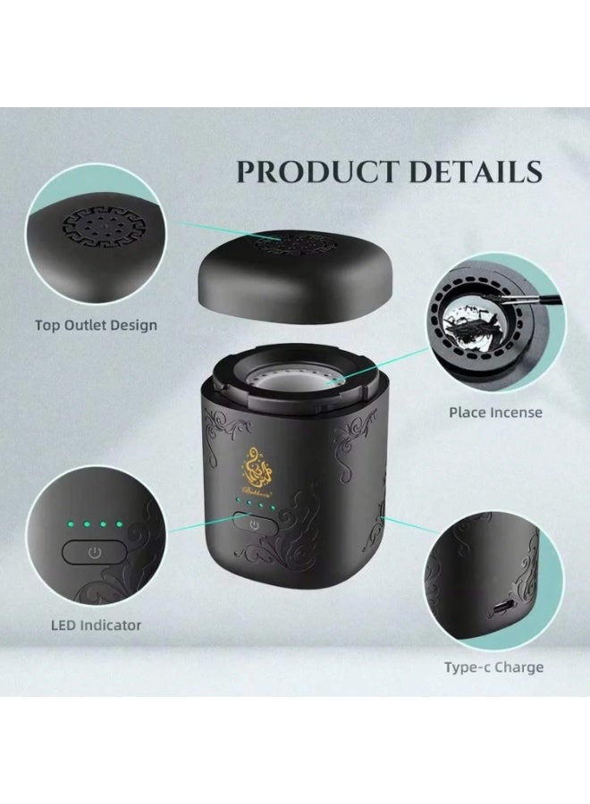 Bakhoor Burner Mini Electric Arabian Bakhoor Incense Overheating Protection Burner Auto Shut Off Function Wide Area Coverage Car Bakhoor - Image 5