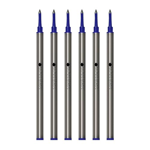 Monteverde USA® Rollerball Refills (Metal Tube) to Fit Most of the World’s Finest Rollerball Pens, Broad Point, Blue Ink, 6-Pack – Vibrant Ink for Elegant Writing - Image 1