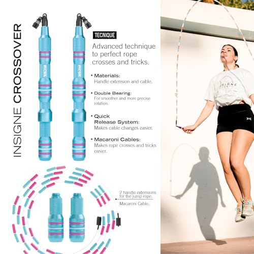 Picsil Insigne Jump Rope, Versatile Speed Rope in 3 Modalities, Fast, Weighted or Crossover Jump Rope, Adaptable to Any Type of Training From Speed to Strength Work (Sky, Crossover) - Image 3