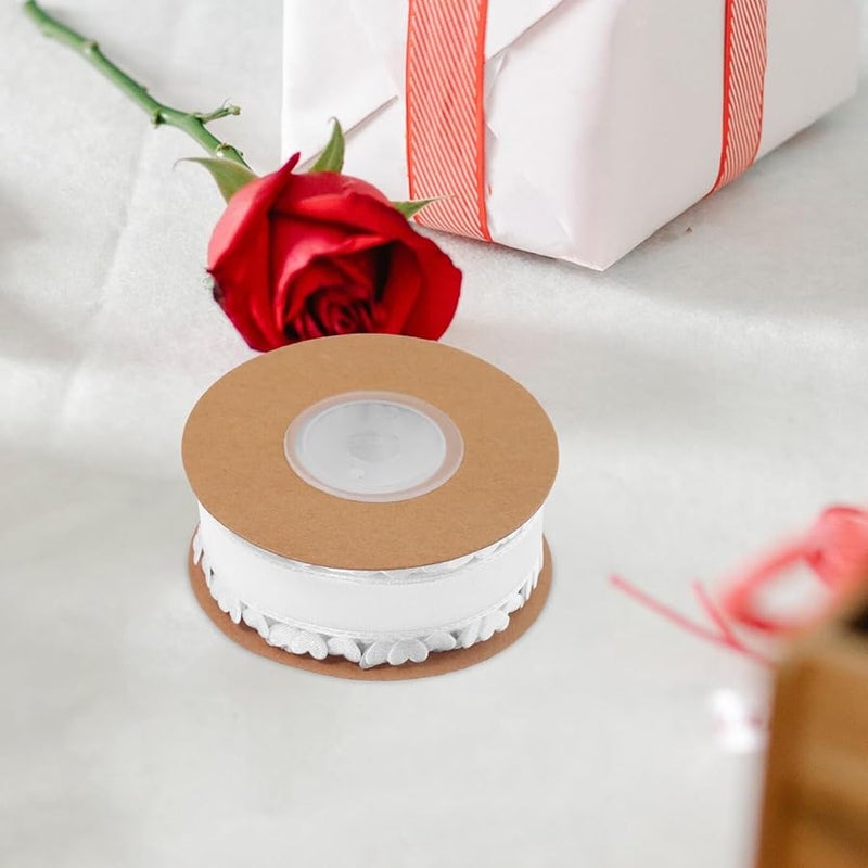 White Double Faced Heart Pattern Ribbon For Wrapping Crafting Home Decor Weddings Holidays - Image 4