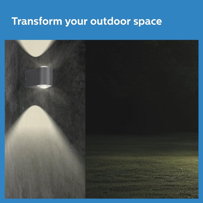 PHILIPS 5W 2-way decorative Wall Light | Lucent Outdoor Wall Light for Decoration | Colour : Warm White, Pack of 1 - Image 5