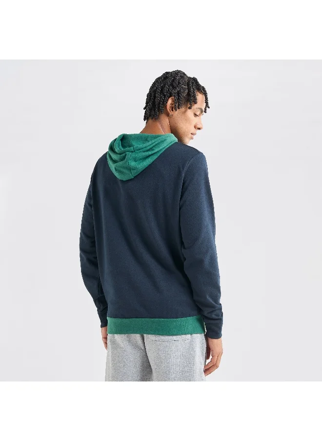 FAV Striped Hooded Sweatshirt with Long Sleeves and Kangaroo Pockets