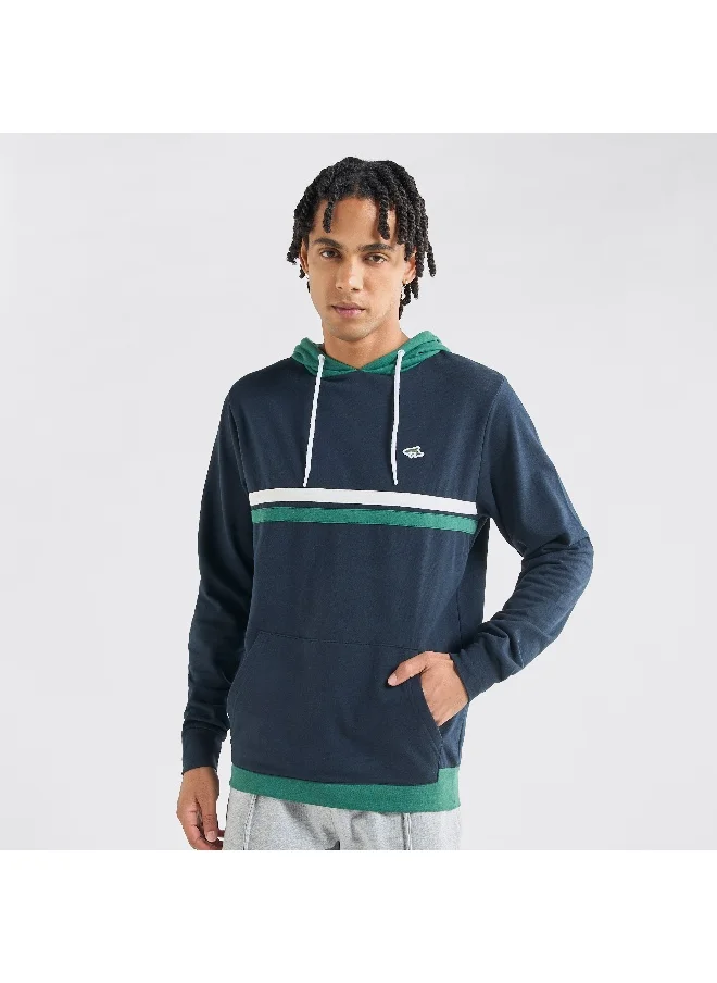 FAV Striped Hooded Sweatshirt with Long Sleeves and Kangaroo Pockets