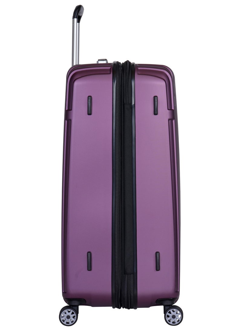 eminent hard case trolley luggage set of 3 makrolon polycarbonate lightweight expandable zipper travel bags and robust 4 quiet wheels with tsa lock kg82 purple - Image 5