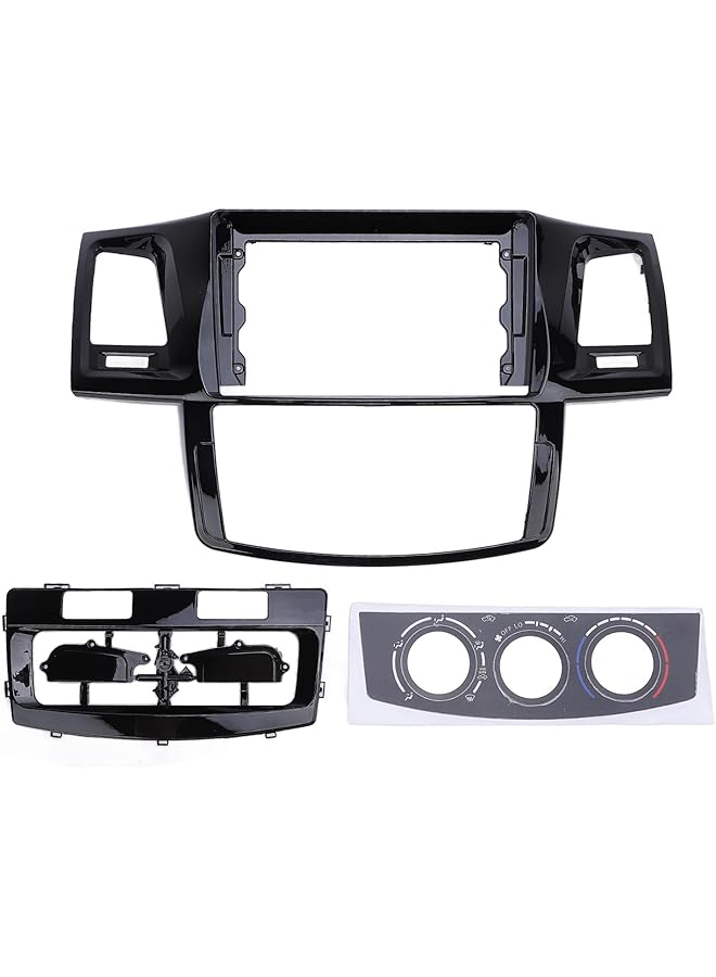 Jiawu Navigation Panel Frame For Hilux 2011 To 2016, 9In Car Radio Fascia Panel, Center Console Navigation Panel Trim Cover, Stereo Audio Bezel Trim, Dashboard Navigation Cover Replace - Image 1