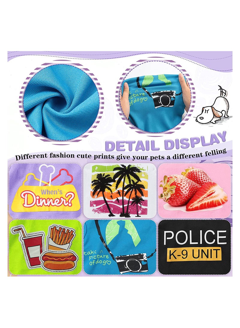 SOLARAE Pet Shirts Casual Printed Puppy Shirts Dog Sweatshirt Cute Dog Clothing Dog Pullover Soft Shirt for Pet Dog Apparel with New Year Bone Coconut Tree Strawberry Hotdog Camera - Image 2