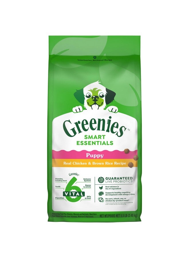 Greenies Smart Essentials Puppy High Protein Dry Dog Food Real Chicken & Brown Rice Recipe, 5.5 lb. Bag - Image 1