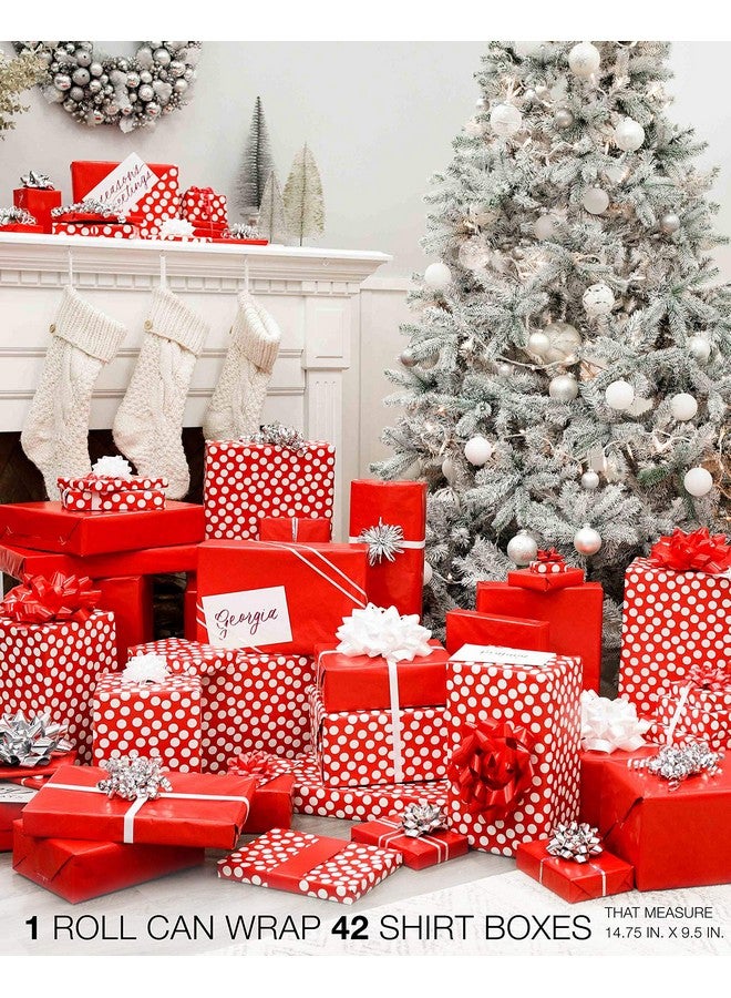 American Greetings Birthday Wrapping Paper, Solid Red and White Polka Dots (1 Jumbo Roll, 175 sq. ft.) - Image 3